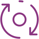 Cartoon circle inside arrows