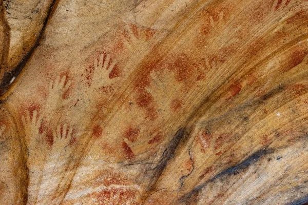 Rocks with hand prints